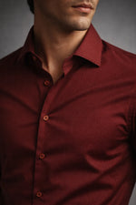 Camisa Social Slim Lisa em Poliéster e Algodão Premium