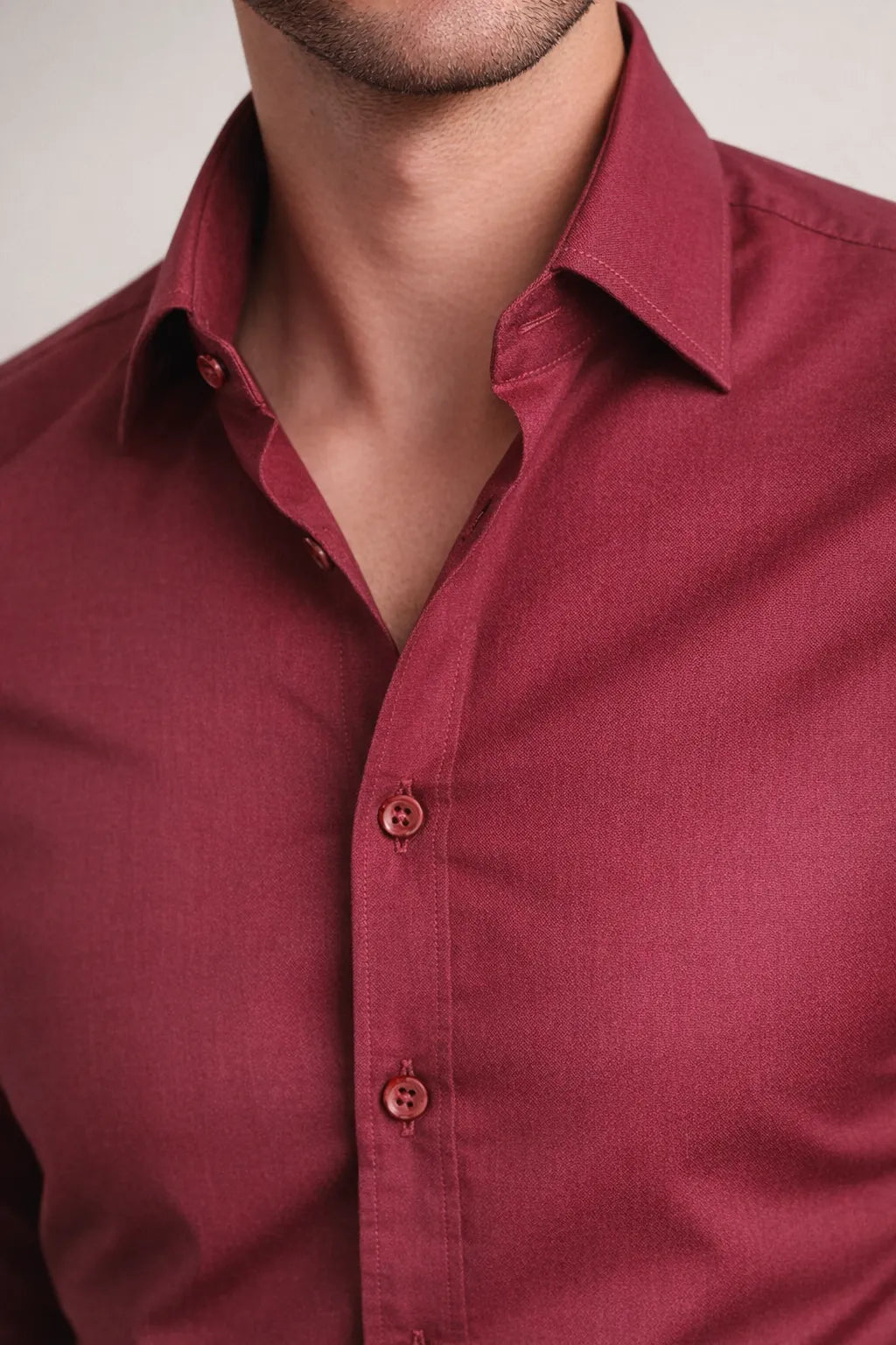 Camisa Social Slim Lisa em Poliéster e Algodão Premium