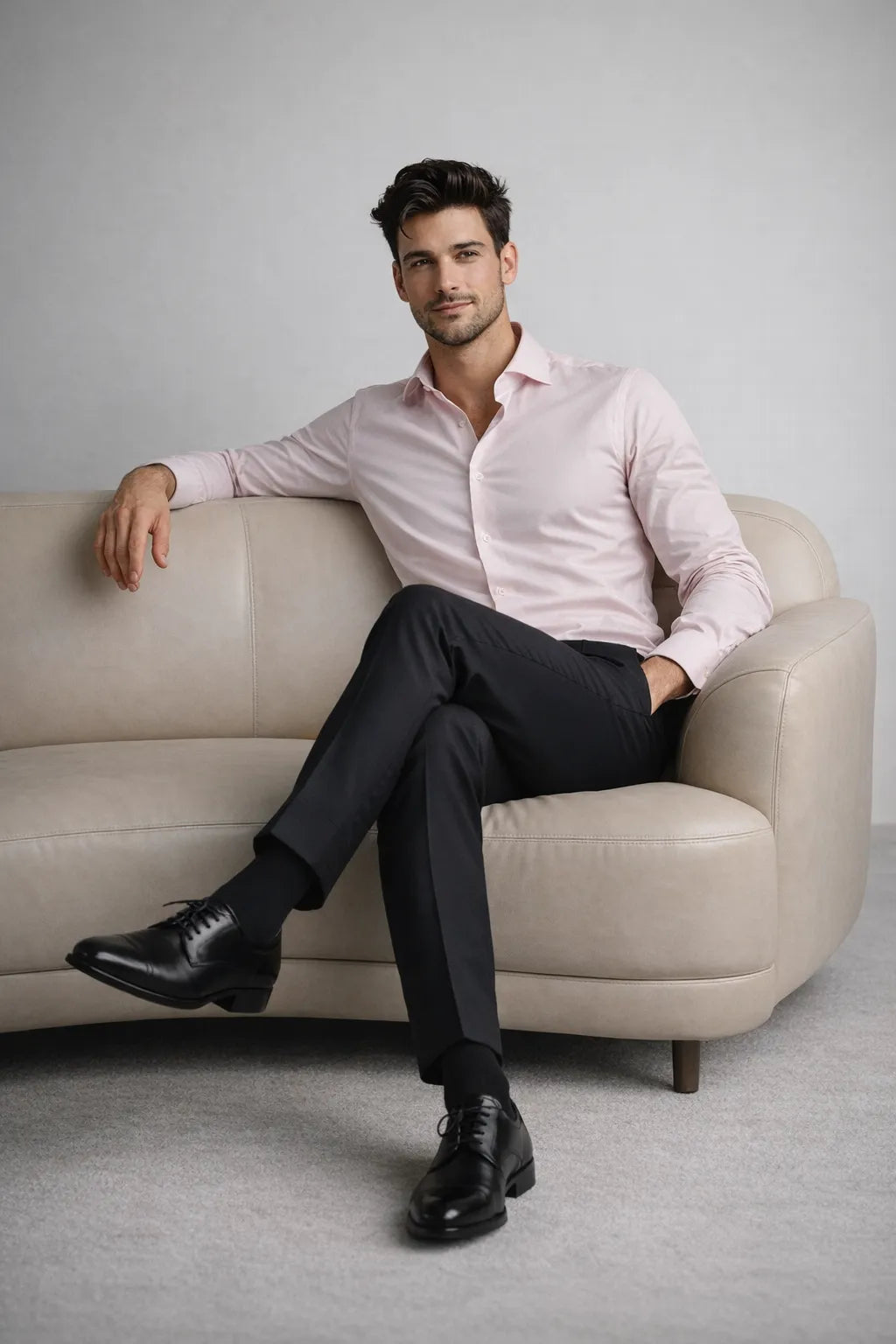 Camisa Social Slim Rosa Premium