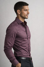 Camisa Social Slim Texturizada em Poliéster e Algodão