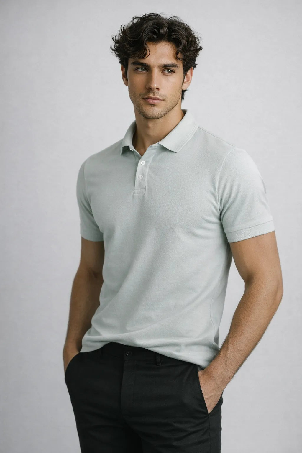 Camisa Polo Slim Algodão Piquet com Elastano