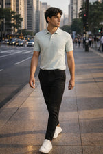 Camisa Polo Slim Algodão Piquet com Elastano