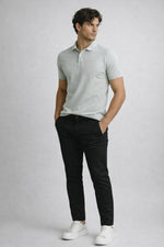 Camisa Polo Slim Algodão Piquet com Elastano