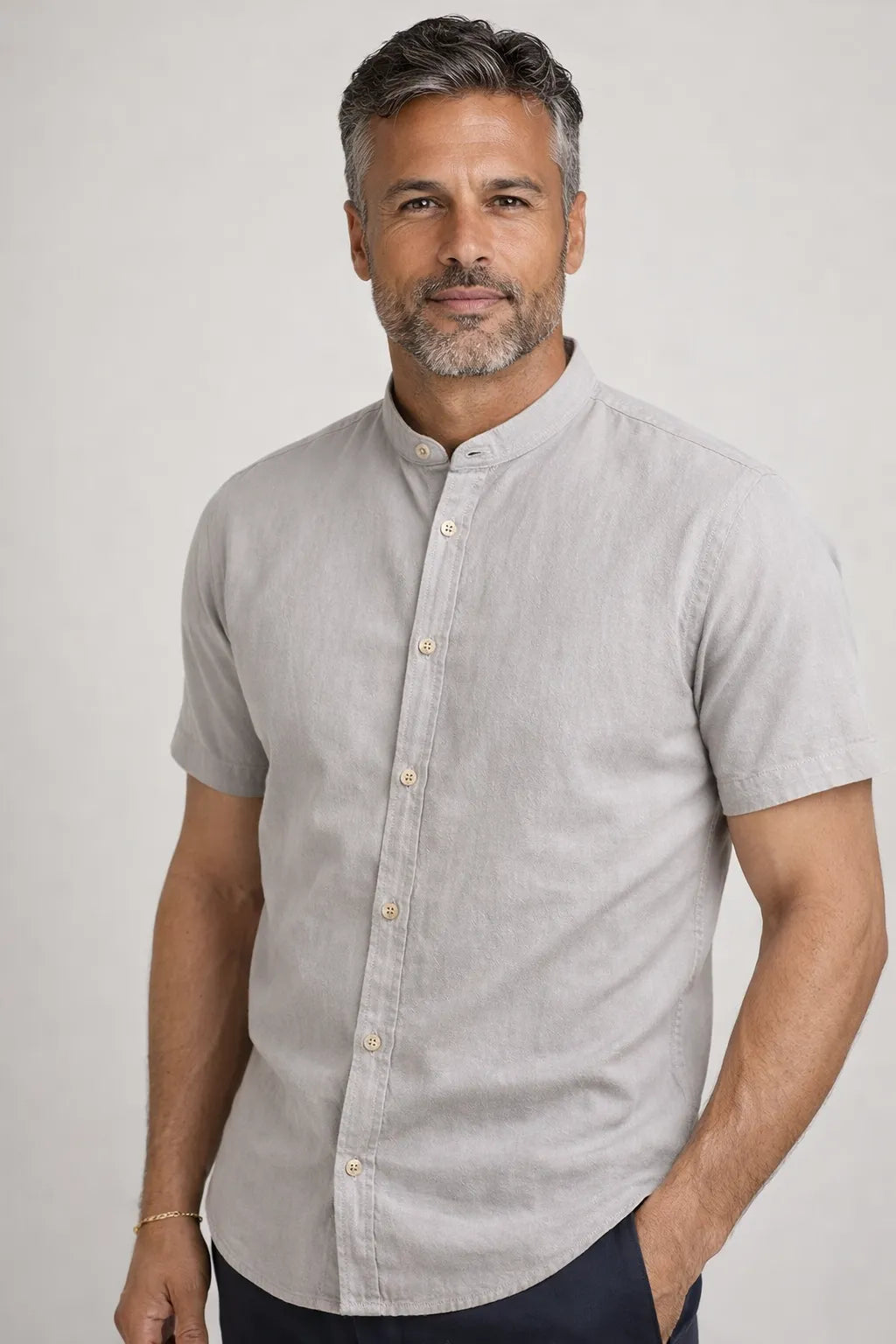 Camisa Sarja Estonada com Gola Padre MC