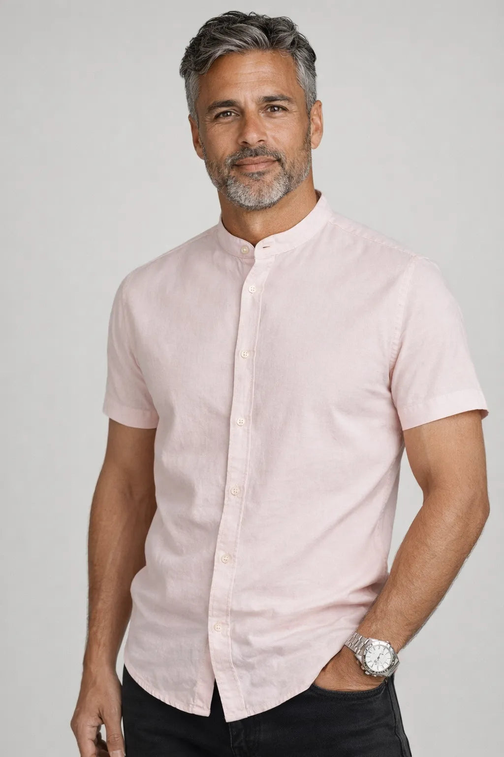 Camisa Sarja Estonada com Gola Padre MC