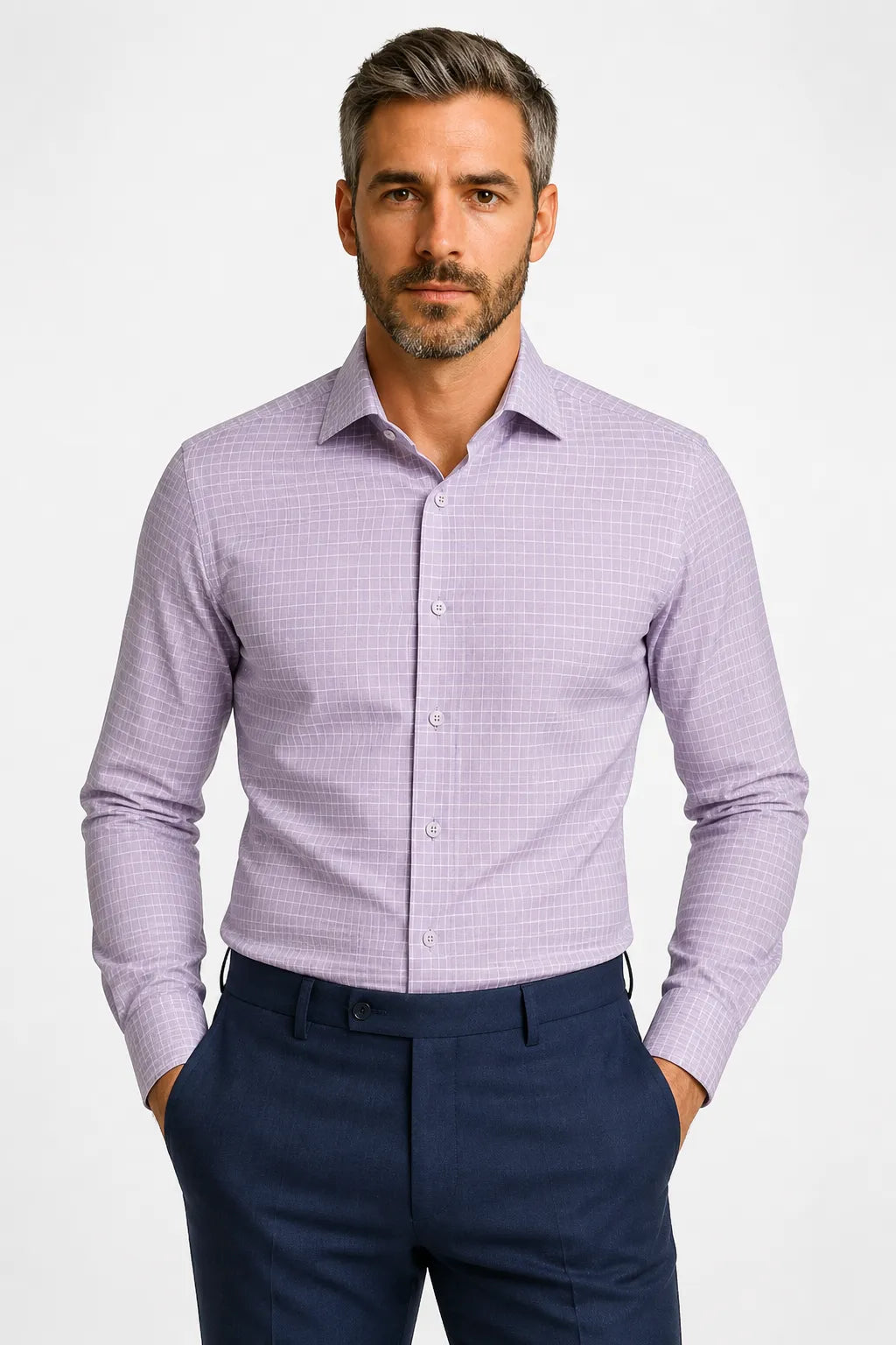 Camisa Social Masculina Xadrez Médio Tradicional