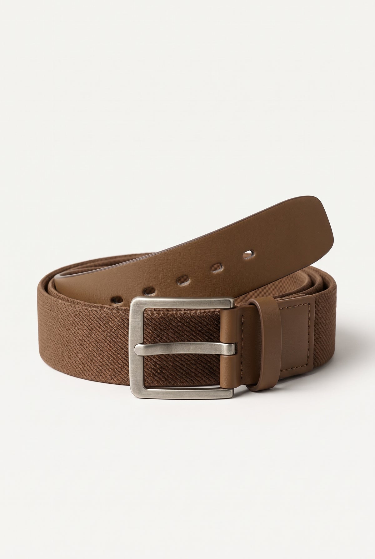 Cinto Masculino em Couro e Elastano com Fivela Metálica Premium