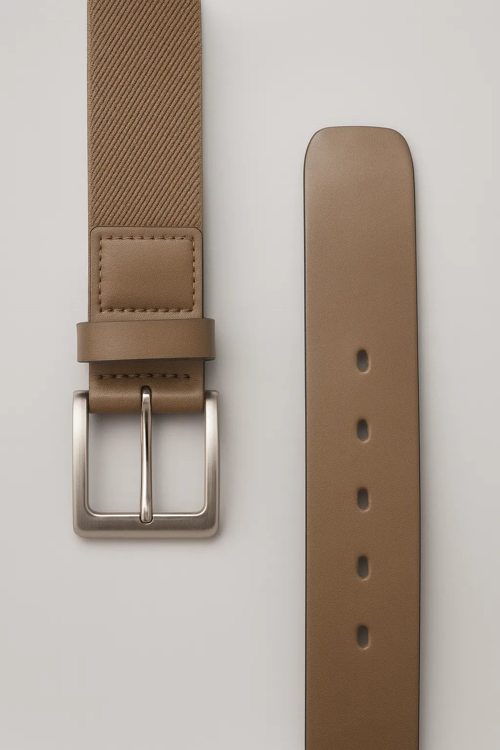 Cinto Masculino em Couro e Elastano com Fivela Metálica Premium