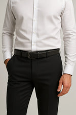 Cinto Social Dupla Face em Couro Legítimo com Fivela Reversível