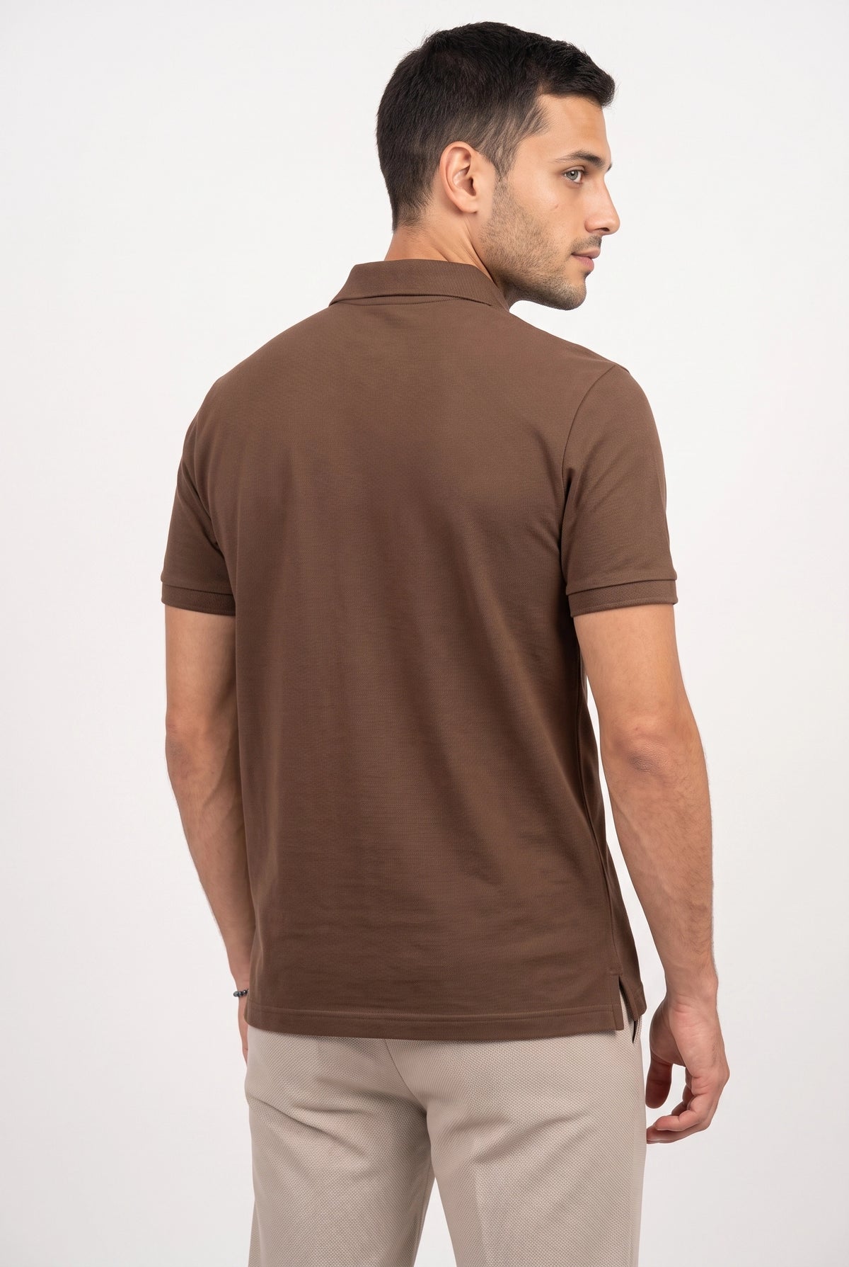 Camisa Polo Masculina Slim em Algodão com Elastano