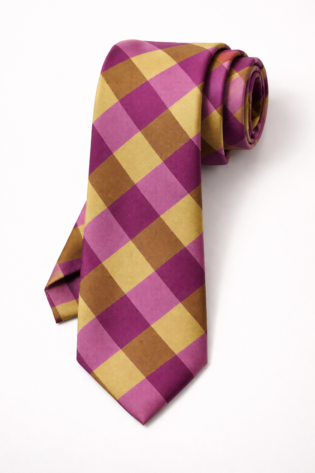 Gravata Masculina Gold Semi Slim Xadrez