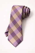 Gravata Masculina Gold Semi Slim Xadrez