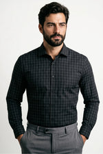 Camisa Social Masculina Xadrez Tradicional Grid