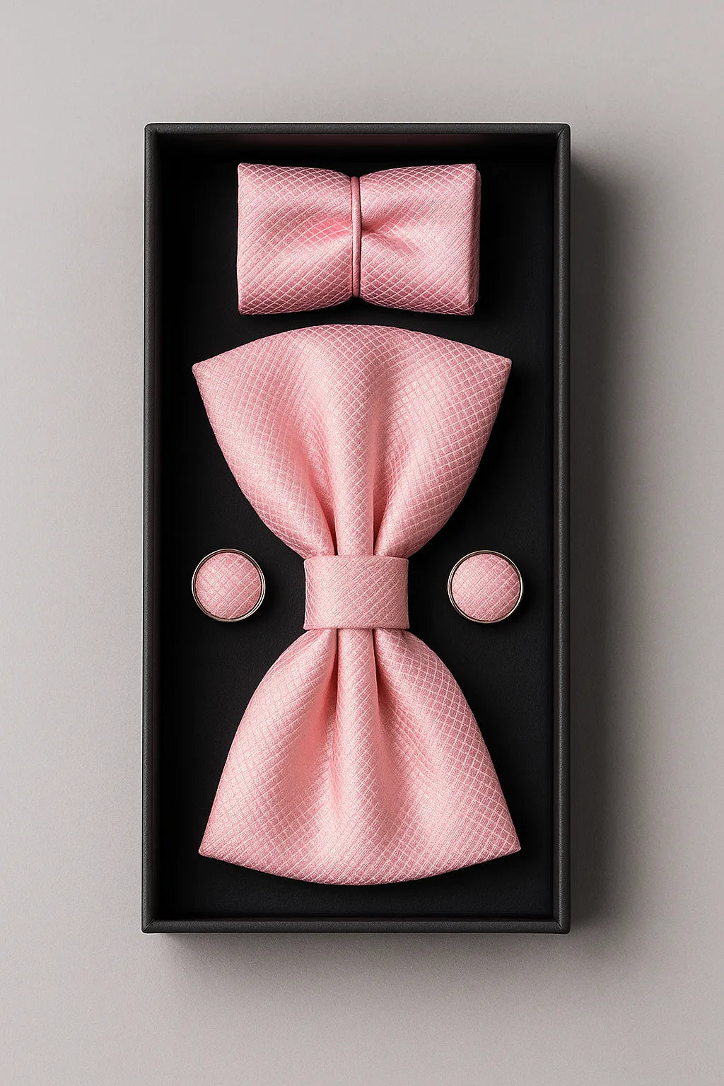 Kit Gravata Borboleta com Abotoadura e Lenço Premium