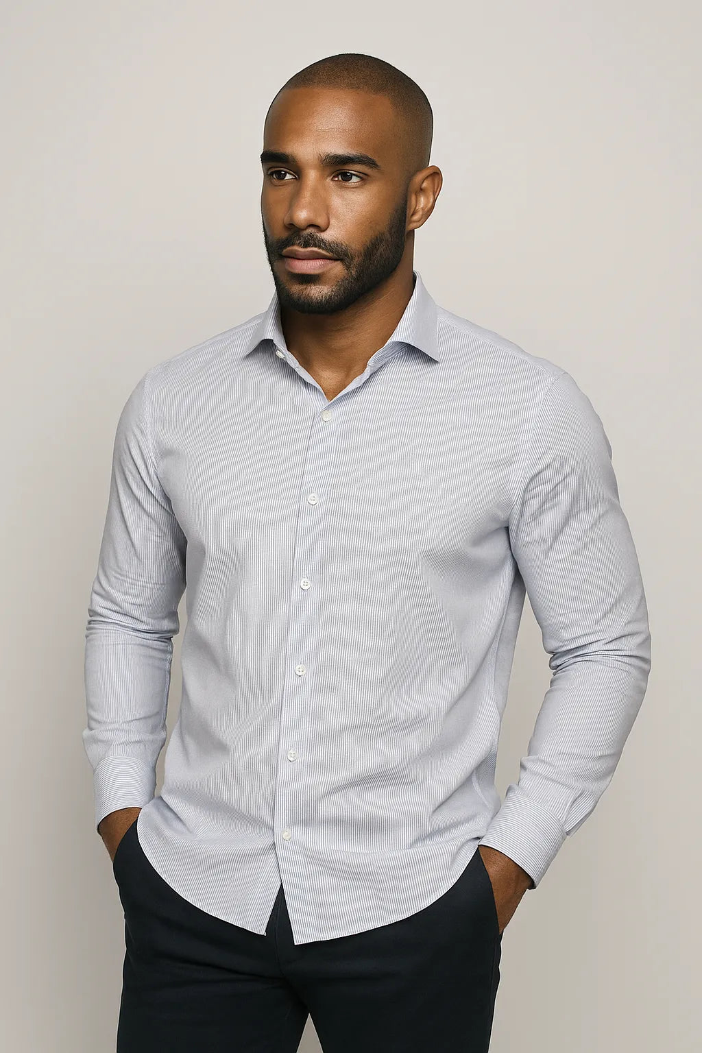 Camisa Social Slim Fit em Algodão Egípcio