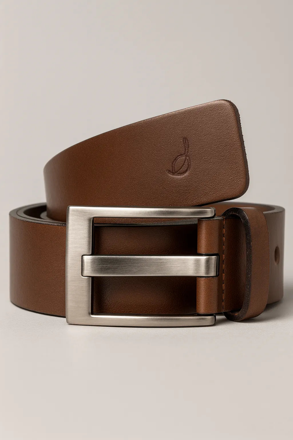 Cinto Social Masculino em Couro Legítimo com Fivela Ônix Escovada