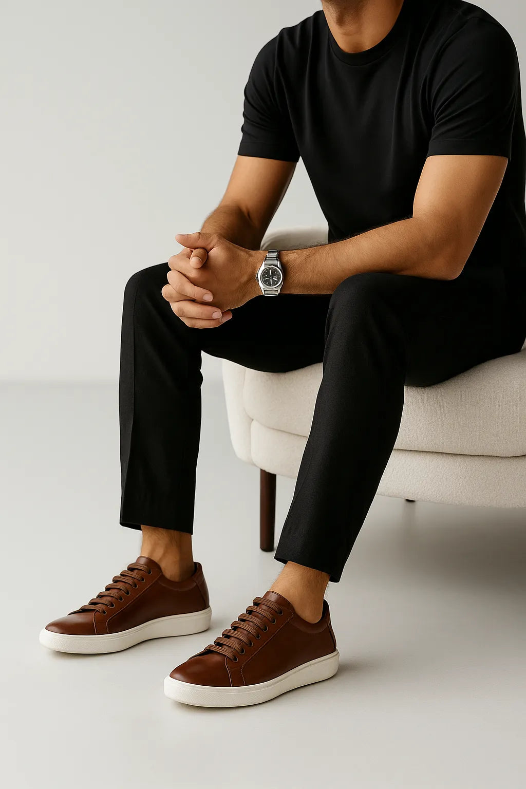 Sapatênis Casual Bergamo em Couro