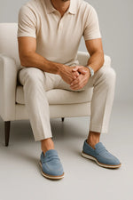 Sapato Casual Loafer Veneto em Camurça