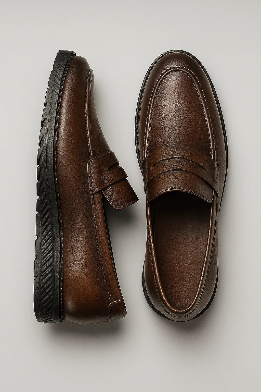 Sapato Casual Loafer Veneto em Couro Maquiato