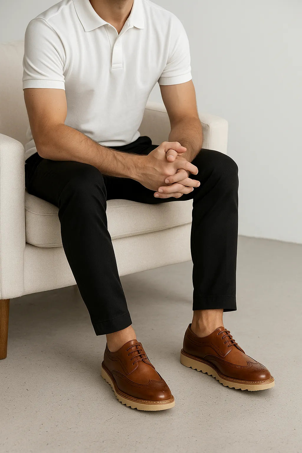 Sapato Social Brogue Tratorado Firenze em Couro Legítimo