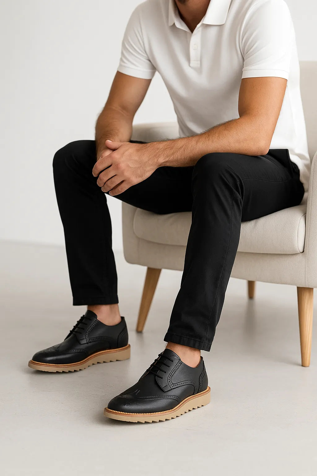 Sapato Social Brogue Tratorado Milano em Couro Legítimo