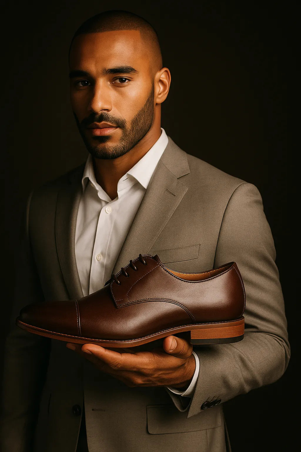 Sapato Social Derby Elegance em Couro Legítimo