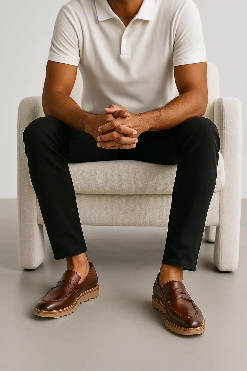 Sapato Social Loafer Tratorado Savelli em Couro Legítimo