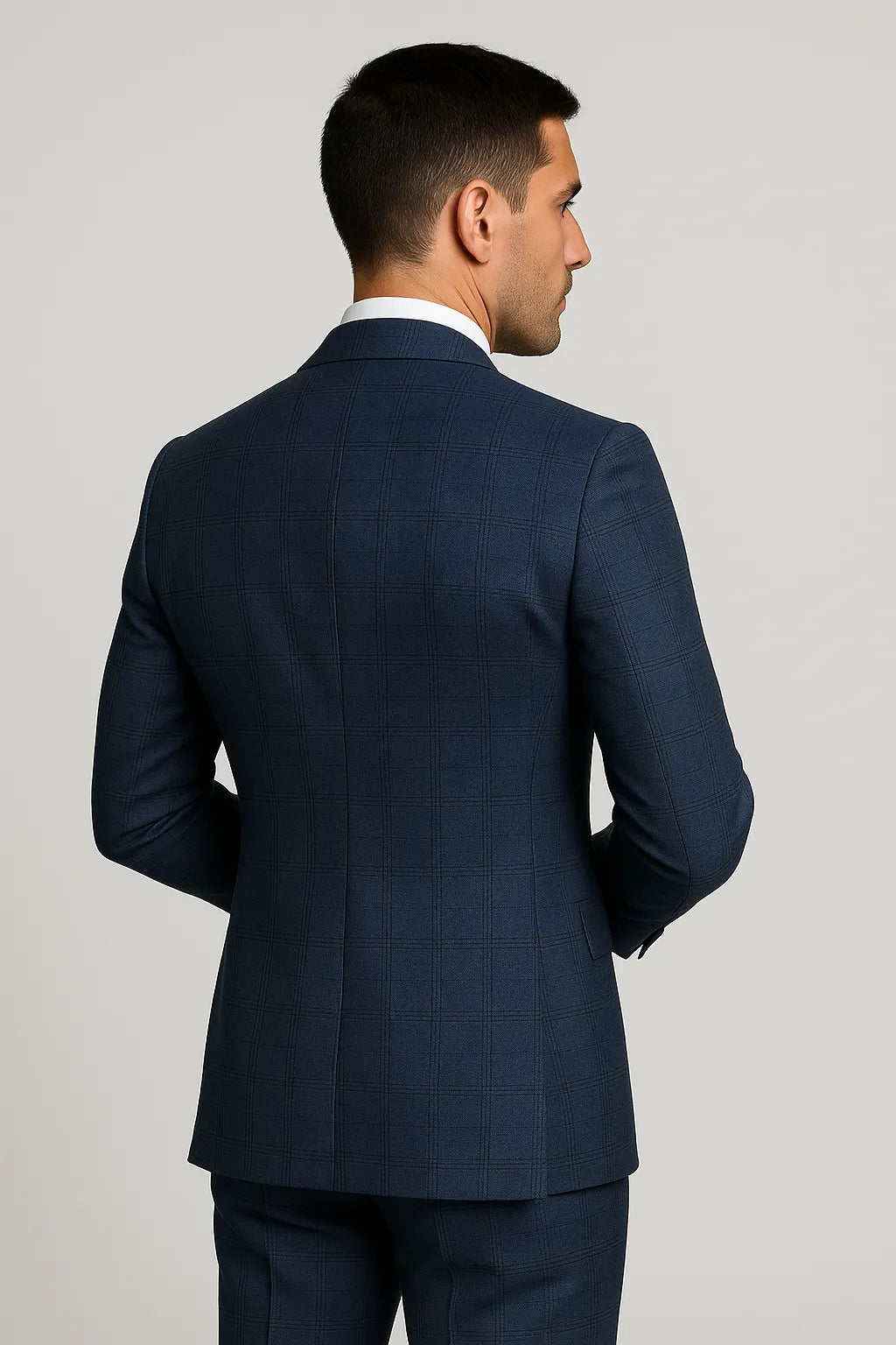 Terno Masculino Azzurro Príncipe de Gales Semi Slim