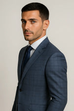 Terno Masculino Azzurro Príncipe de Gales Semi Slim