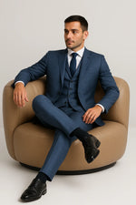 Terno Masculino Azzurro Príncipe de Gales Semi Slim