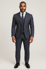 Terno Masculino Grafite Príncipe de Gales Semi Slim