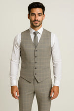 Terno Masculino Grigio Príncipe de Gales Semi Slim