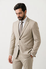Terno Masculino Melange Semi Slim Areia