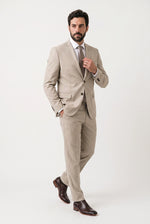 Terno Masculino Melange Semi Slim Areia