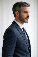 Terno Masculino Poliviscose Azul Marinho Xadrez