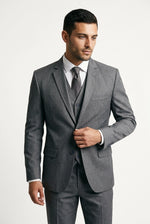 Terno Masculino Poliviscose Semi Slim Velluno Cinza