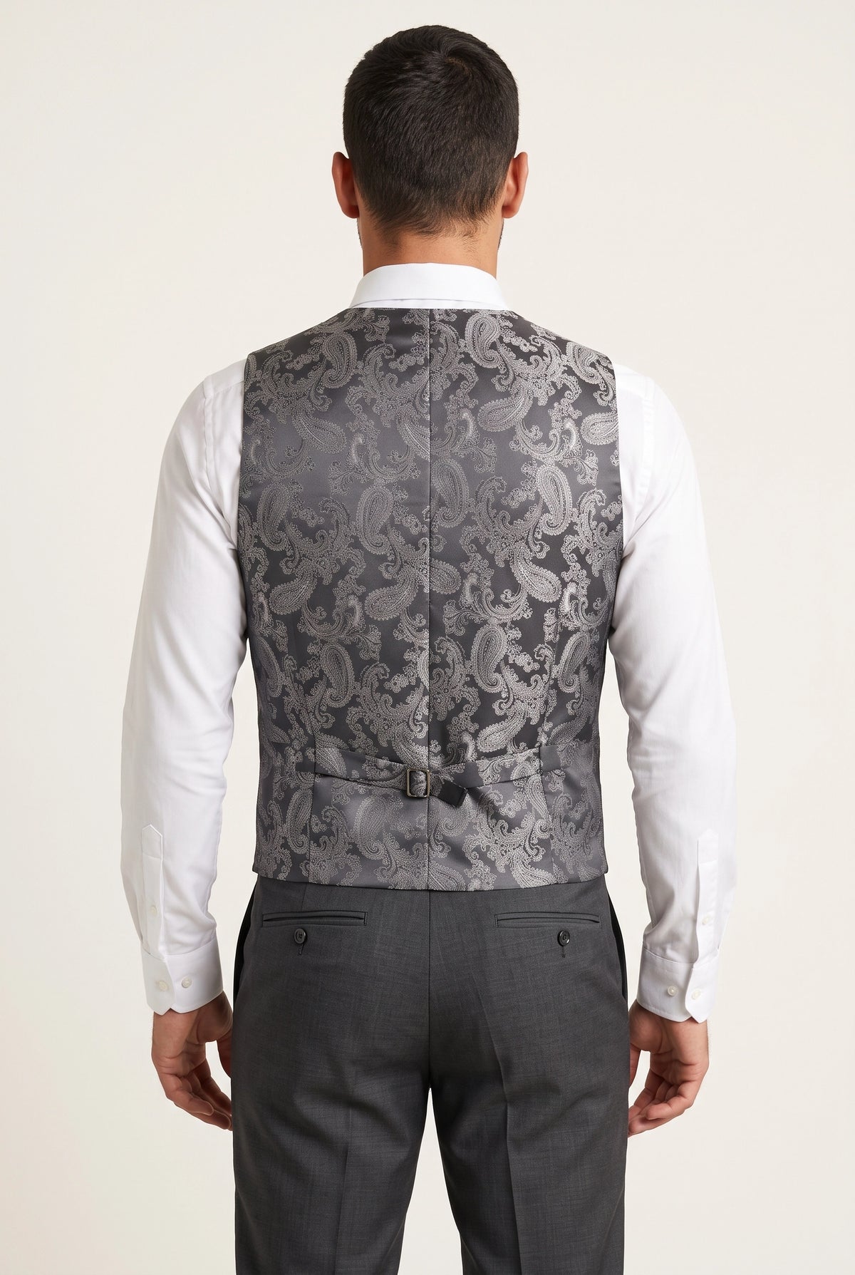 Terno Masculino Poliviscose Semi Slim Velluno Cinza