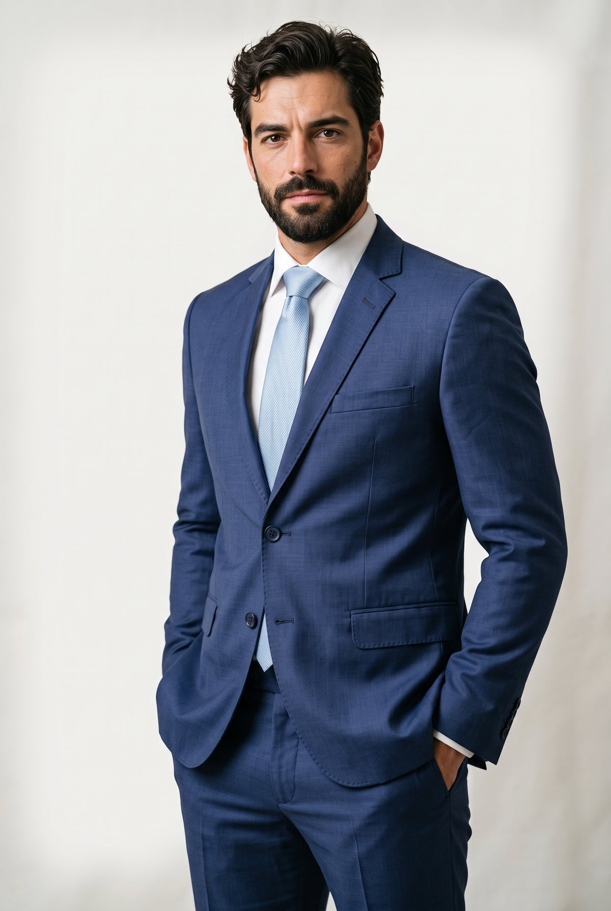 Terno Masculino Poliviscose Semi Slim Valenza Azul