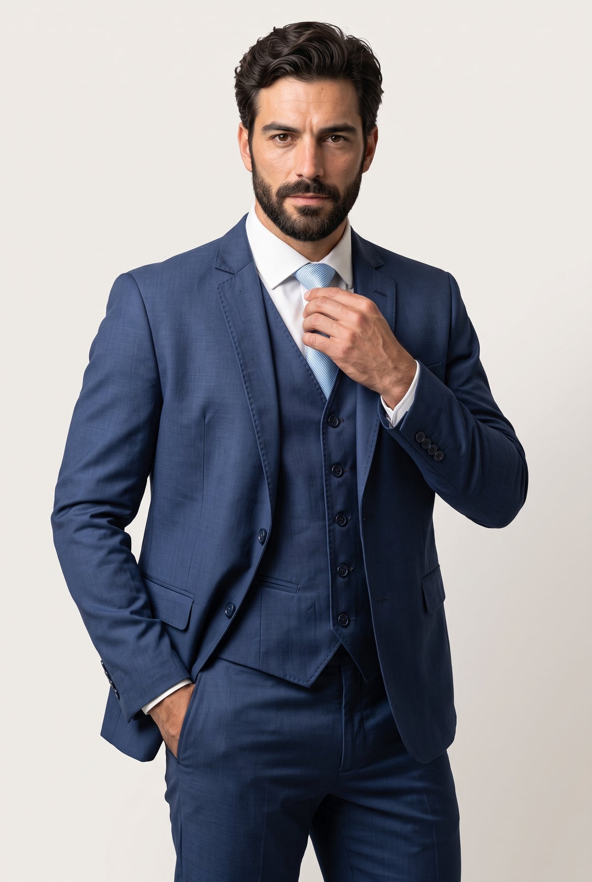 Terno Masculino Poliviscose Semi Slim Valenza Azul