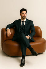 Terno Slim Masculino Verde Escuro em Poliviscose