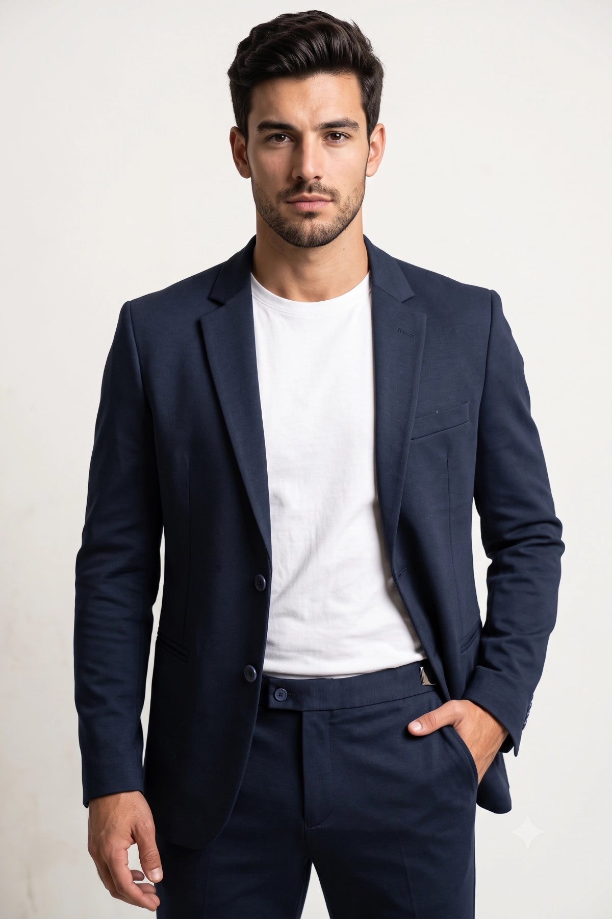 Terno Masculino Slim em Malha de Alfaiataria com Elastano