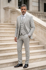 Terno Masculino Poliviscose Cinza Xadrez Sartoria