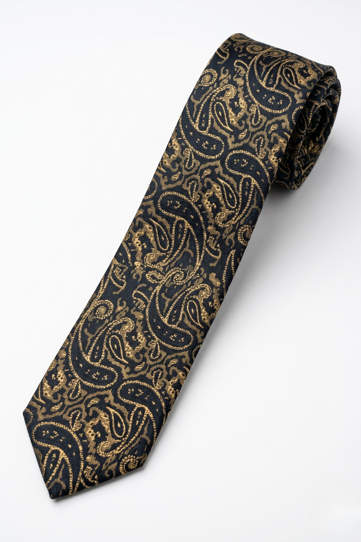 Gravata Masculina Slim Gold 1200 Fios