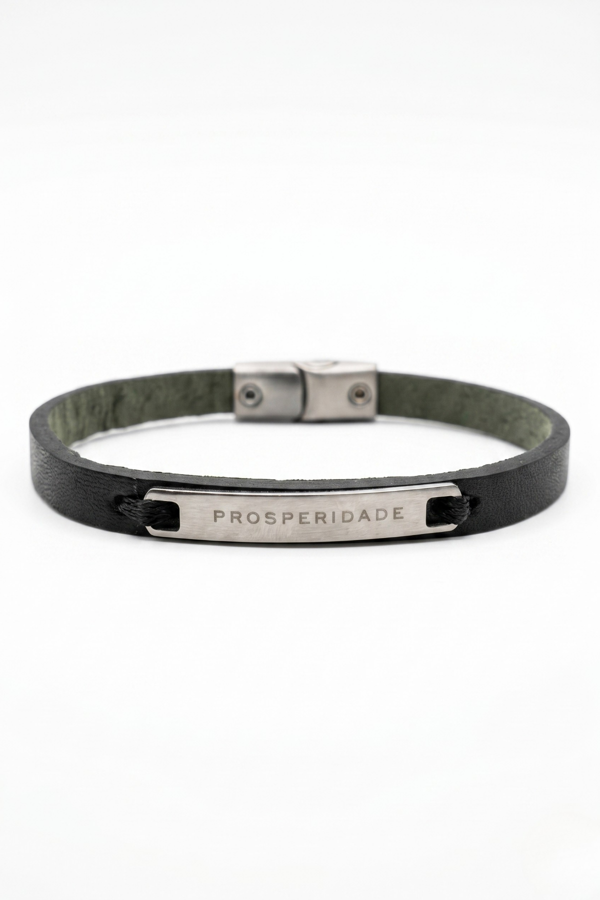 Pulseira Masculina Prosperidade em Couro Legítimo