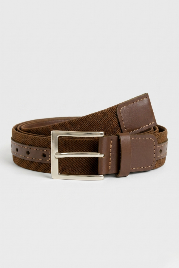 Cinto Masculino Casual em Couro Legítimo com Elástico