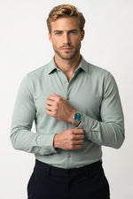 Camisa Social Tech Texturizada com Elastano
