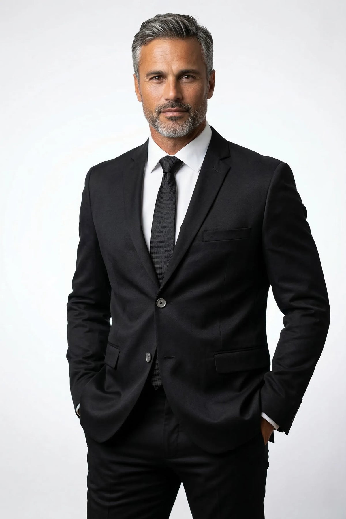 Terno Masculino Poliéster Slim Preto