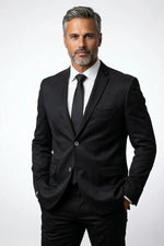 Terno Masculino Poliéster Slim Preto