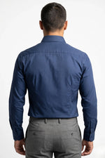 Camisa Social Slim Texturizada em Poliéster e Algodão