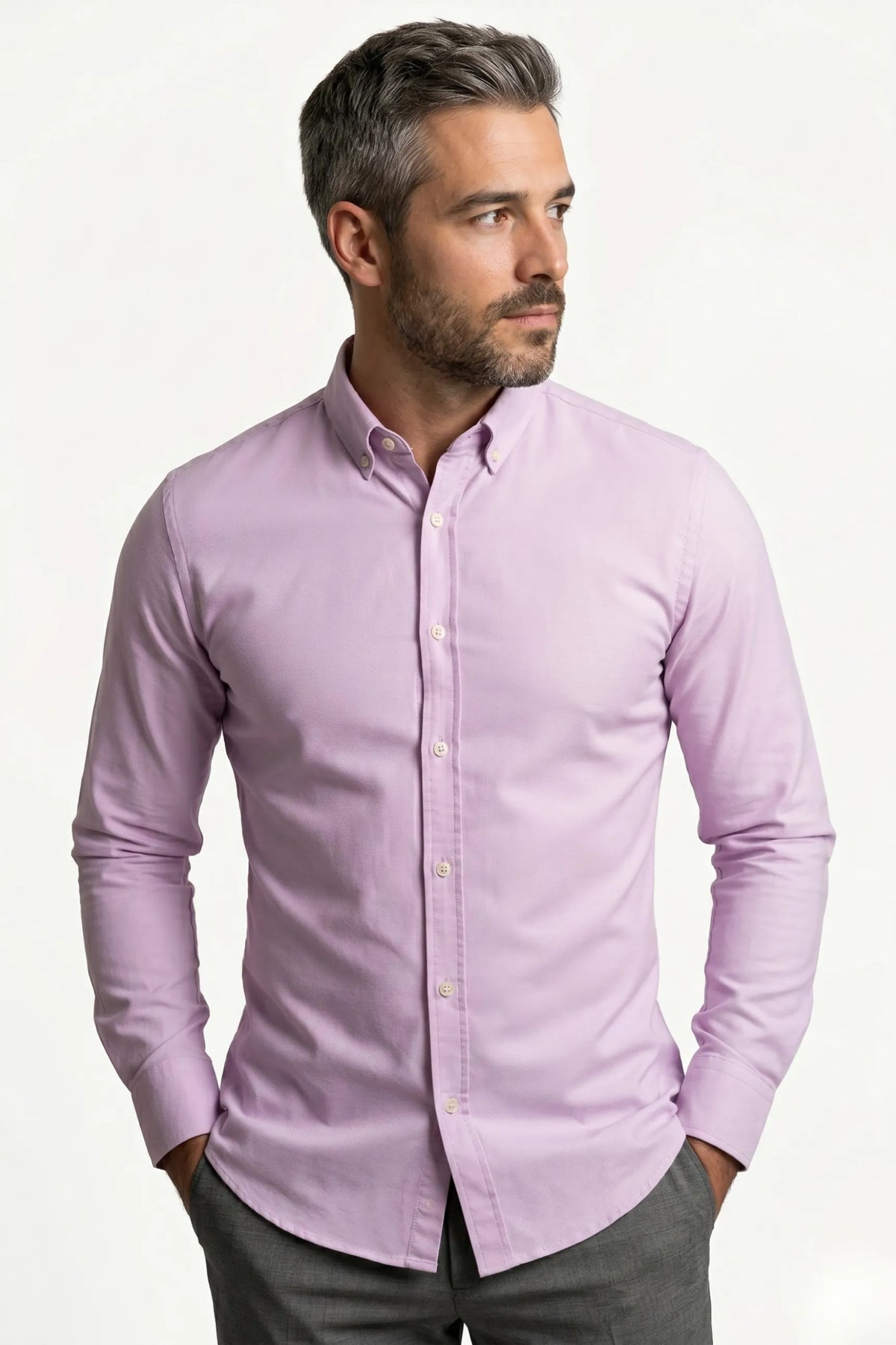 Camisa Social Masculina Slim em Oxford Modal